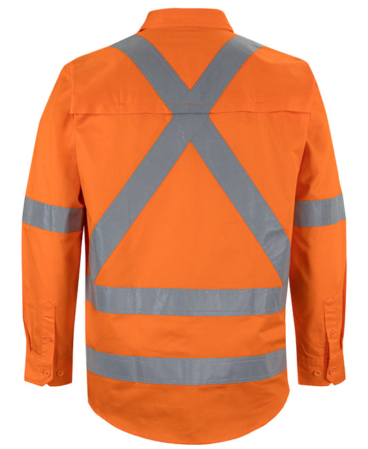 JB's Hi Vis 150g NSW/QLD Rail X-Back Shirt 6DCBL | Industry Specific