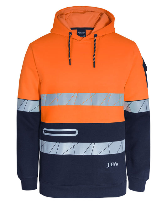 JB's 450g Hi VIs Pull Over Hoodie with Fragmented Tape 6DPFP | Stay warm and visible