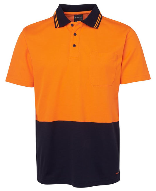 JB's Hi Vis Non Cuff S/S Cotton Back 6NCCS | Cotton back comfort