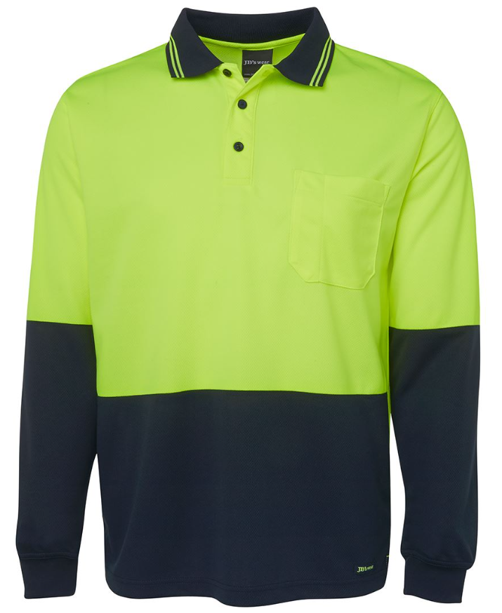 JB's Hi Vis L/S Traditional Polo 6HVPL