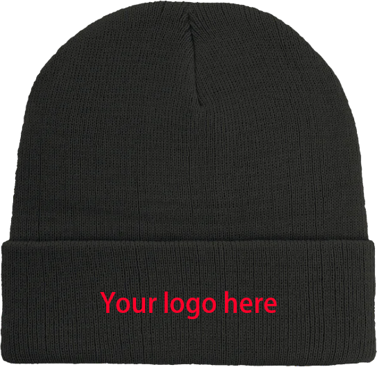 Customized Beanie | Plain Beanie + One Sided Embroidery | Cuffed Recycled Polyester Knitted Beanie
