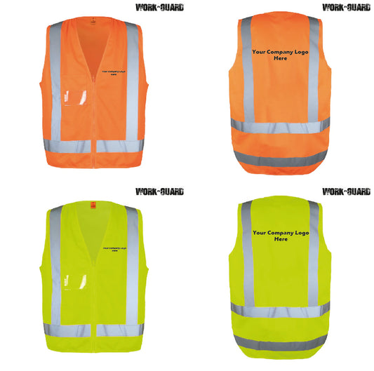 Orange / Yellow(Lime) Hi Vest with front and back logo printed