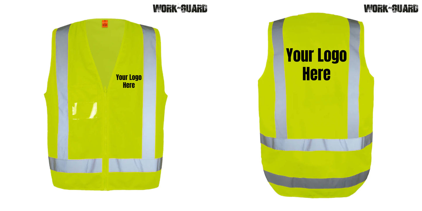 Orange / Yellow(Lime) Hi Vest with front and back logo printed