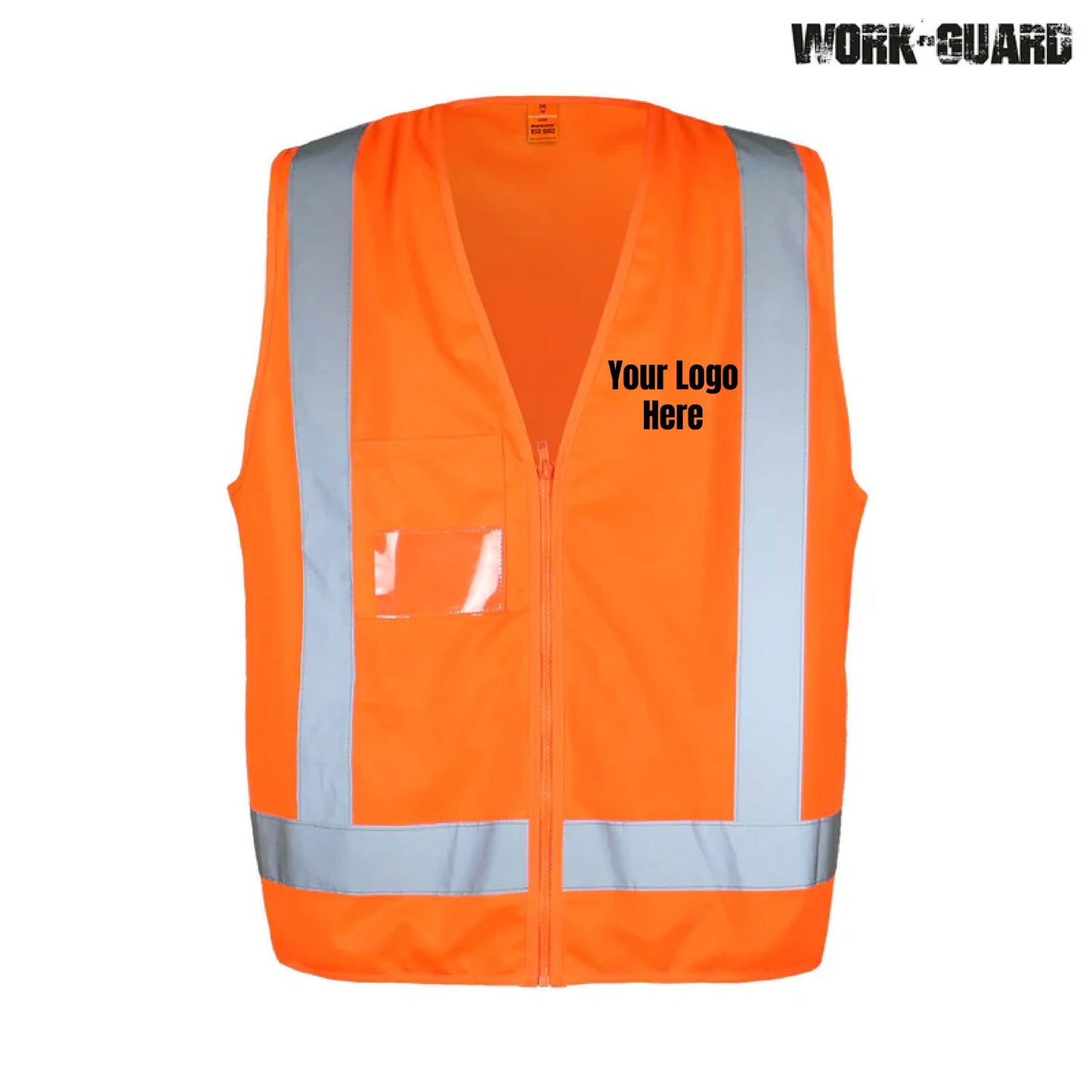 Orange / Yellow(Lime) Hi Vest with front and back logo printed