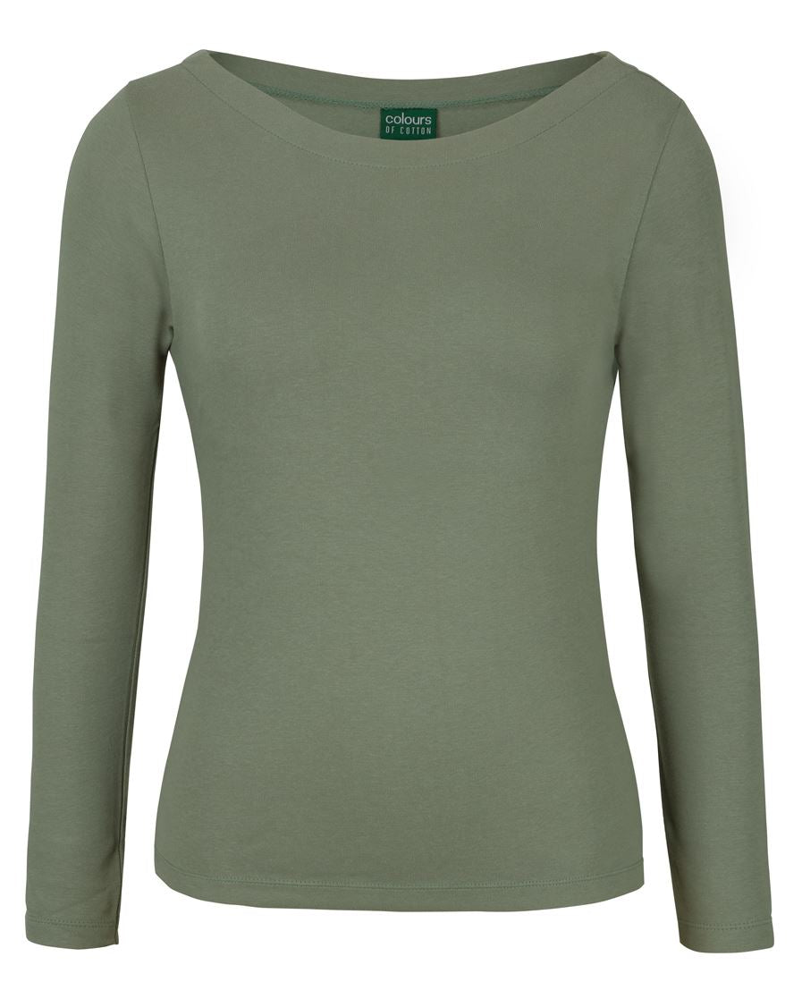 C of C Ladies L/S Boat Neck Tee 1BTL | Stylish Neck Design