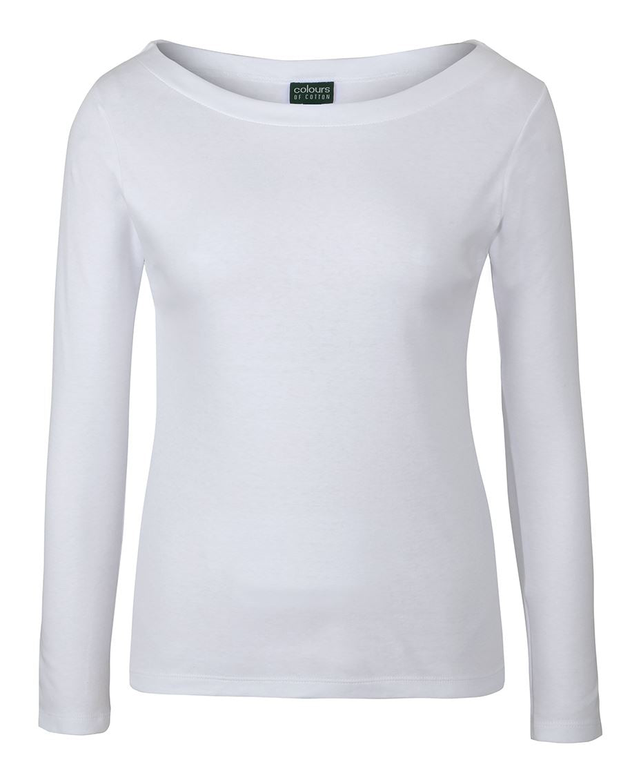 C of C Ladies L/S Boat Neck Tee 1BTL | Stylish Neck Design