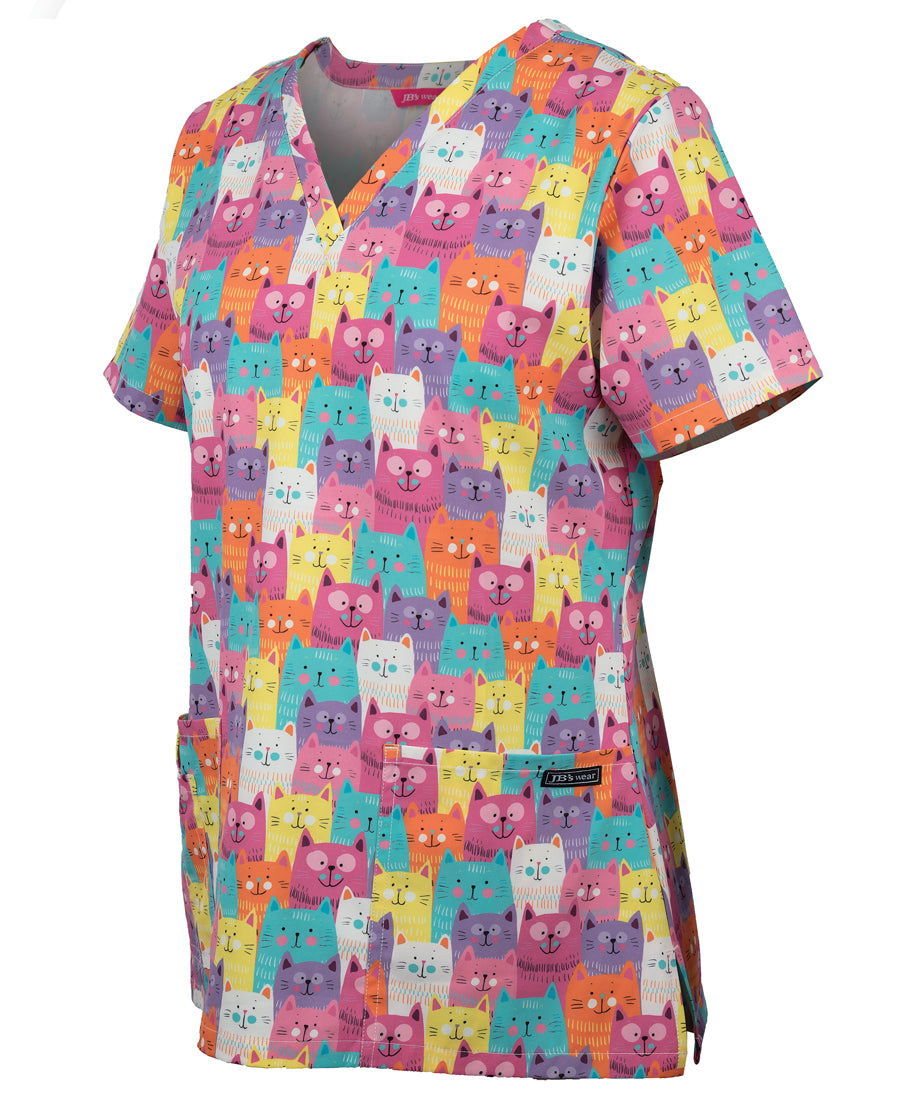 JB's Ladies Scrub Top Printed 4STP1