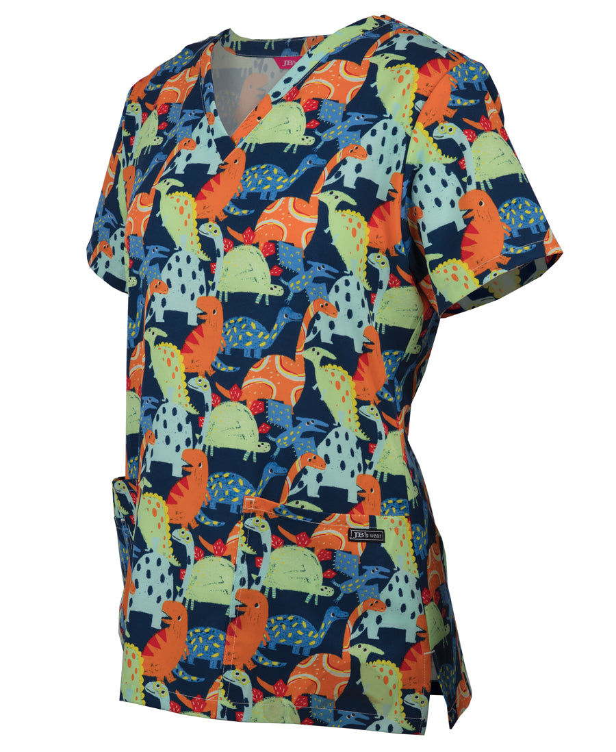 JB's Ladies Scrub Top Printed 4STP1