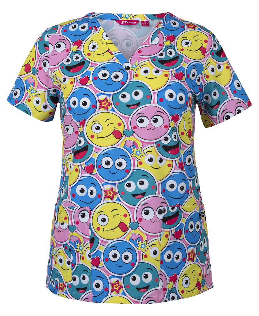JB's Ladies Scrub Top Printed 4STP1