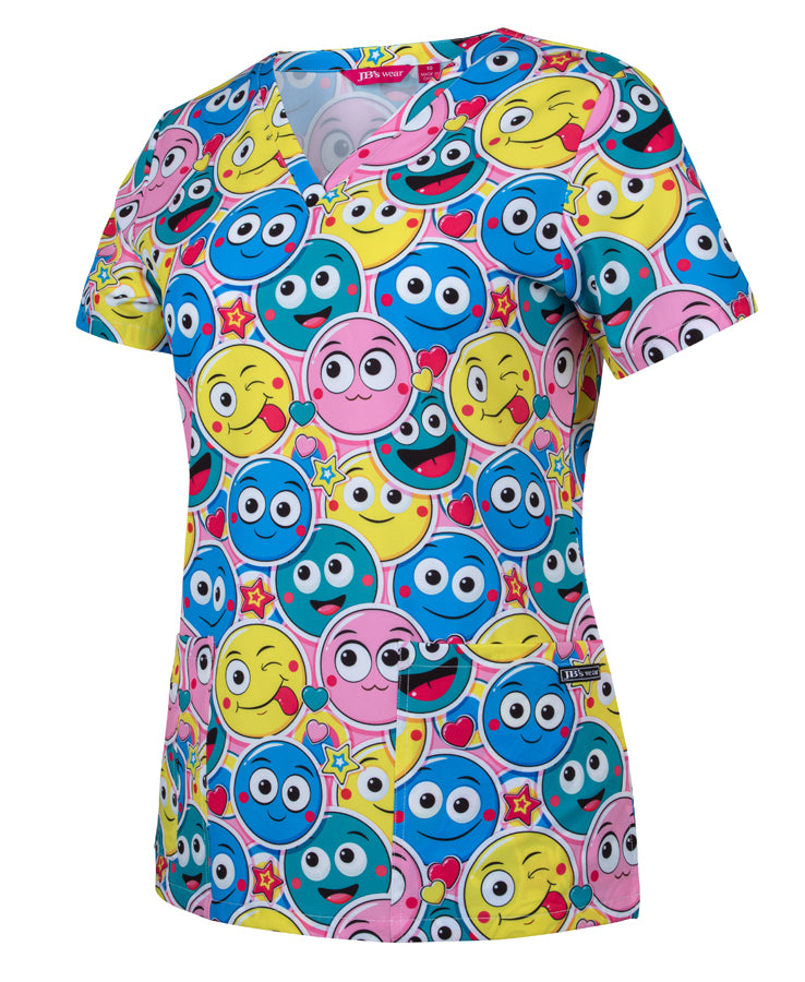 JB's Ladies Scrub Top Printed 4STP1
