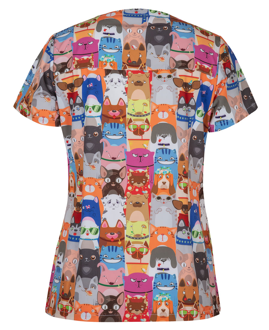 JB's Ladies Scrub Top Printed 4STP1