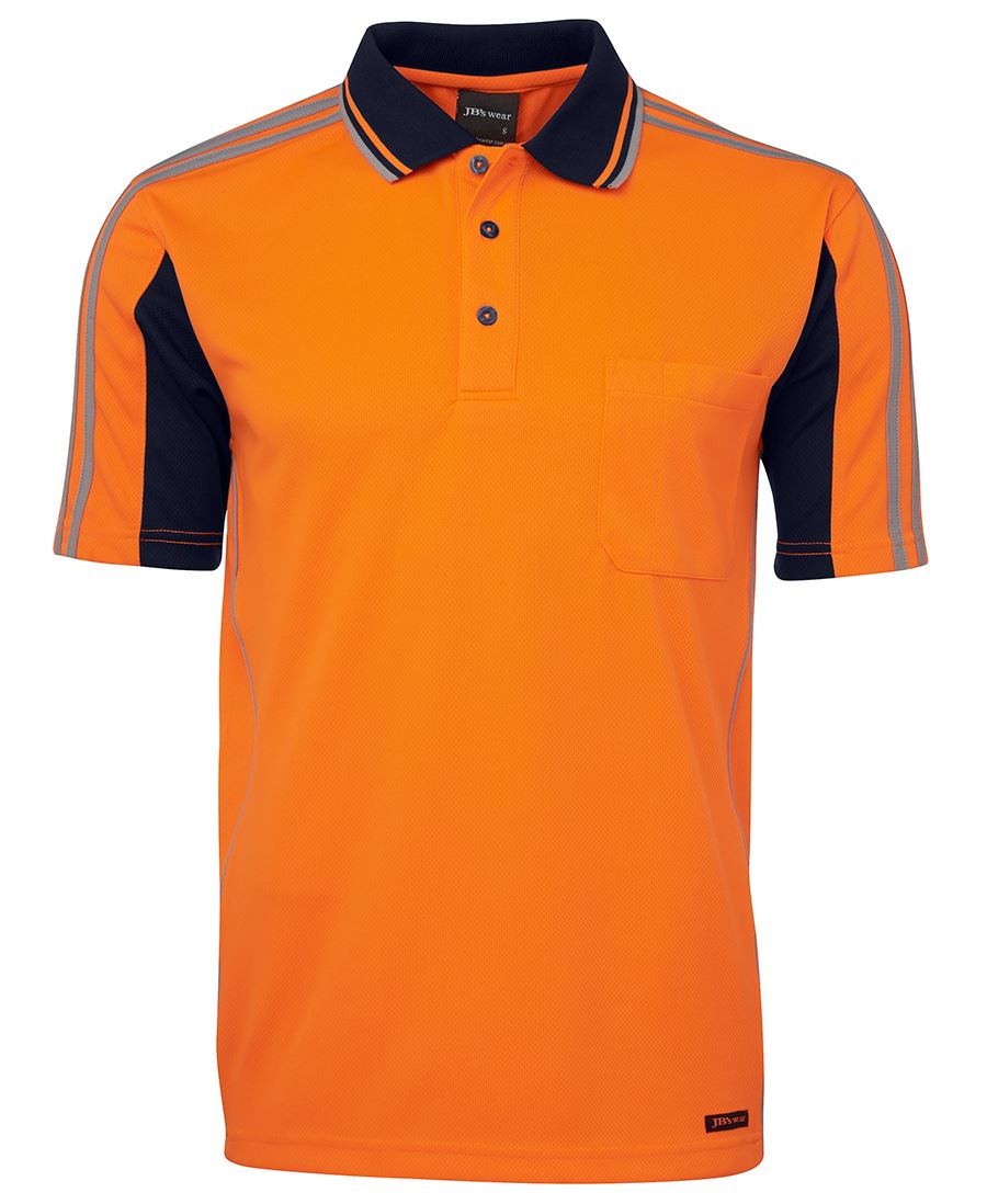 JB's Hi Vis S/S Arm Tape Polo 6AT4S Hi Vis tape detail
