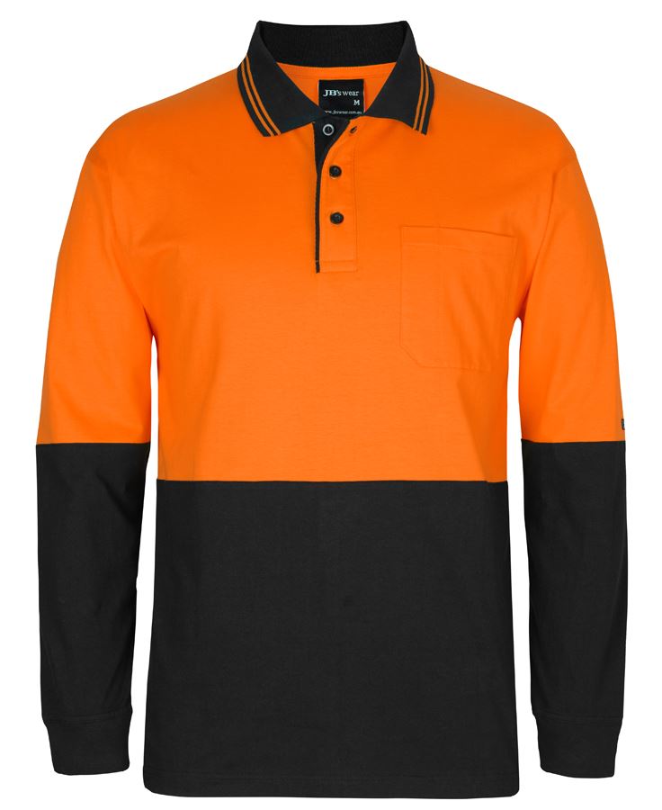 JB's Hi Vis L/S Cotton Polo 6CPHL Hi Vis Cotton Polo