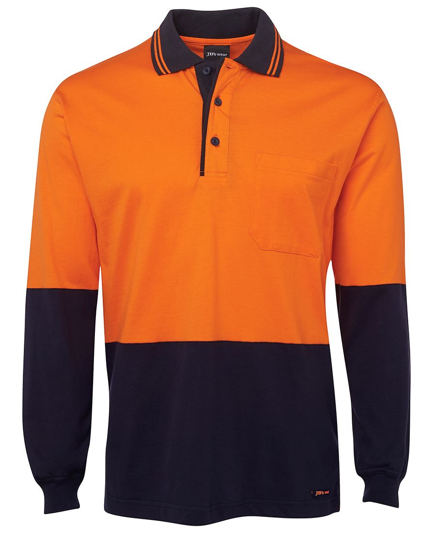 JB's Hi Vis L/S Cotton Polo 6CPHL Hi Vis Cotton Polo