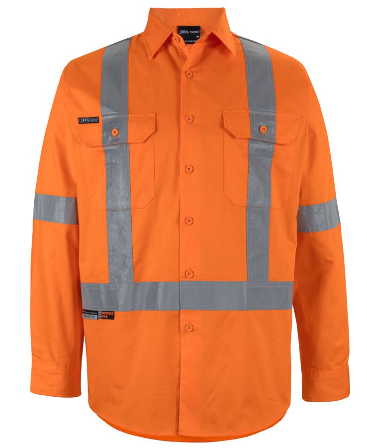JB's Hi Vis 150g NSW/QLD Rail X-Back Shirt 6DCBL | Industry Specific