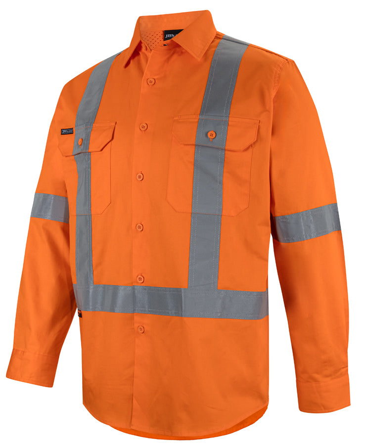 JB's Hi Vis 150g NSW/QLD Rail X-Back Shirt 6DCBL | Industry Specific