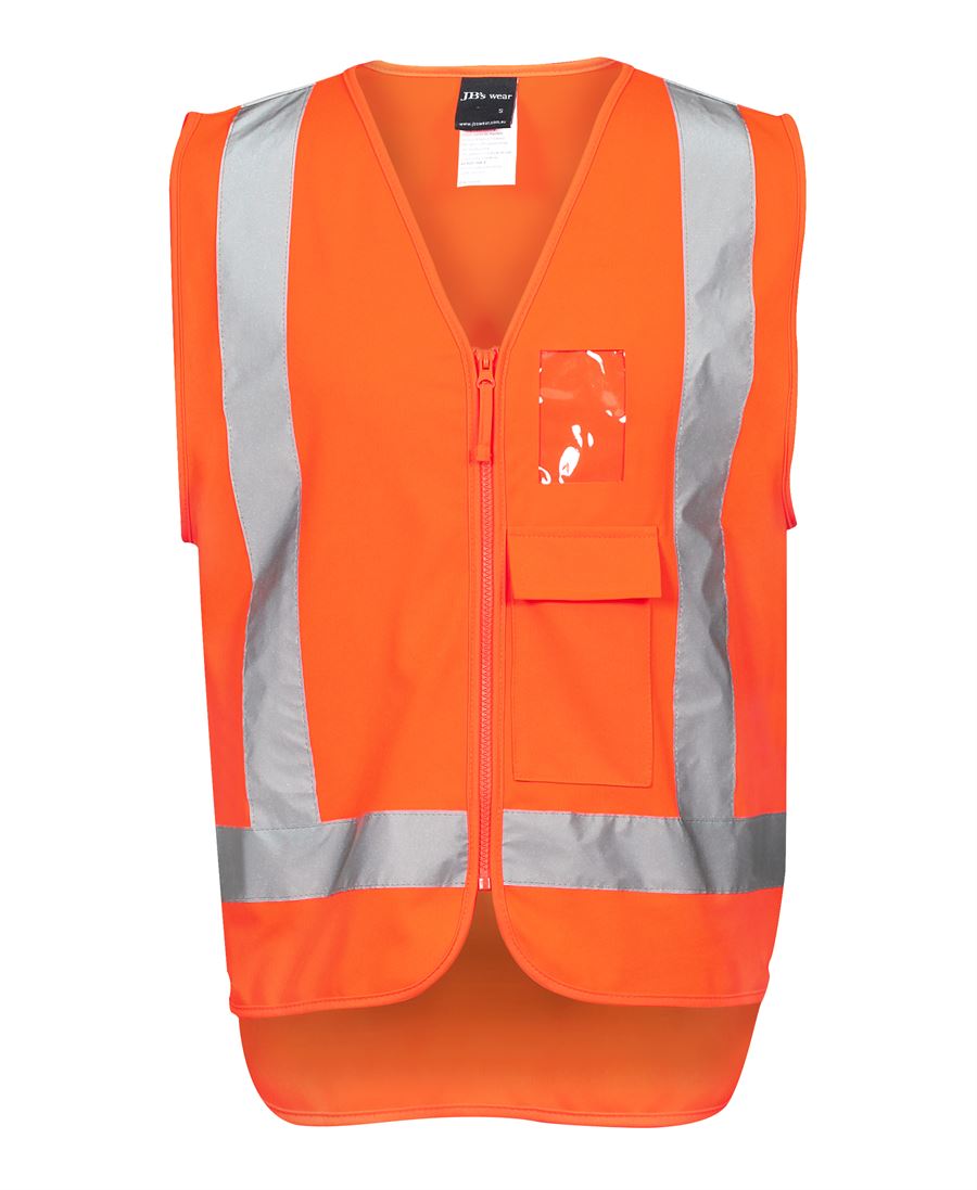 JB's Hi Vis Zip (D+N) TTMC-W Vest | Safety Orange Vest | 6DNDT | Zip Styling