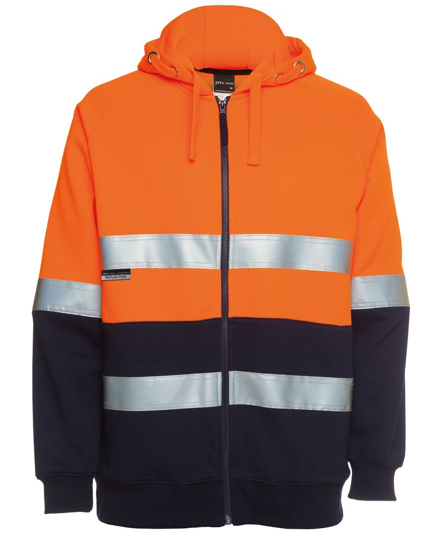 JB's Hi Vis (D+N) Full Zip Fleecy Hoodie 6DNH | Day and Night Wear