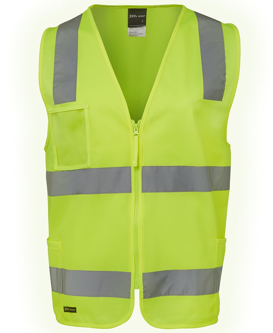 JB's Hi Vis (D+N) Zip Safety Vest | 6DNSZ | Day and Night Safety