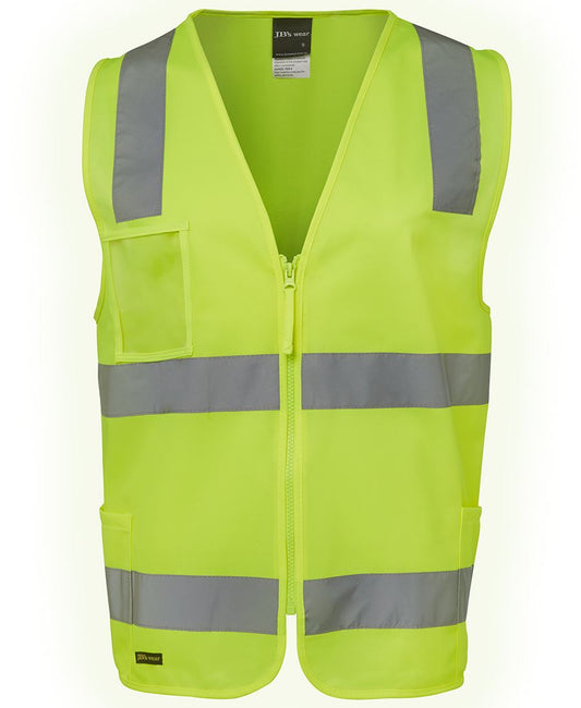 JB's Hi Vis (D+N) Zip Safety Vest | 6DNSZ | Day and Night Safety