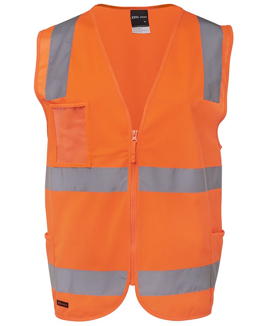 JB's Hi Vis (D+N) Zip Safety Vest | 6DNSZ | Day and Night Safety