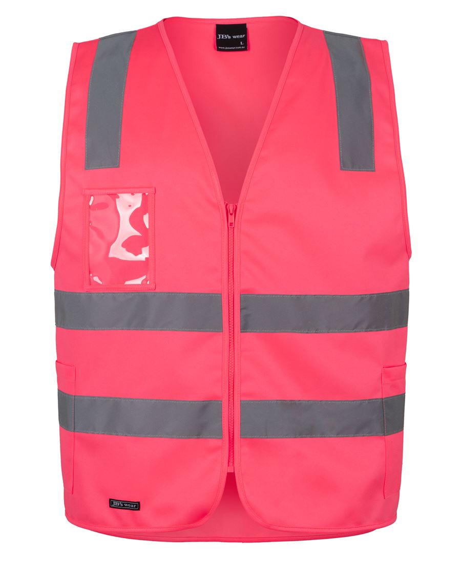 JB's Hi Vis (D+N) Zip Safety Vest | 6DNSZ | Day and Night Safety