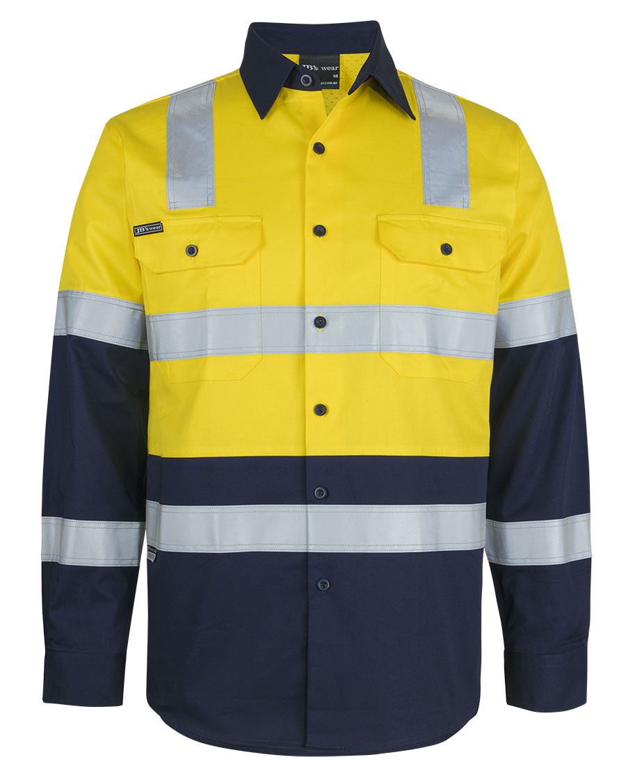 JB's Hi Vis (D+N) L/S 150G Level 3 Work Shirt 6DNW3