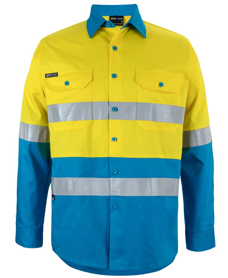 JB's Hi Vis L/S (D+N) 150G Work Shirt 6DNWL | Classic Comfort