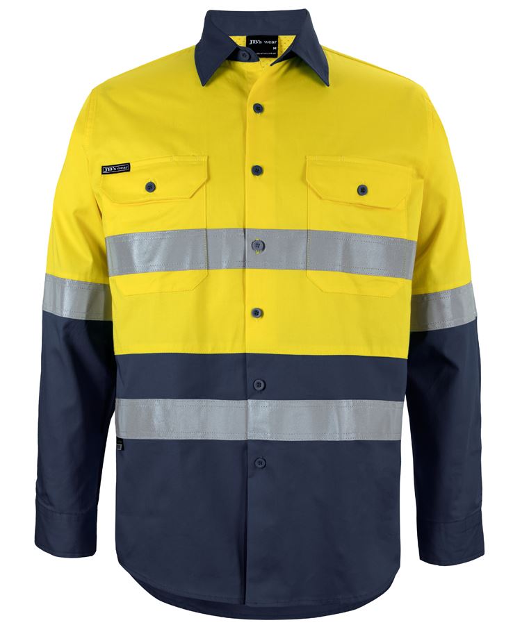 JB's Hi Vis L/S (D+N) 150G Work Shirt 6DNWL | Classic Comfort