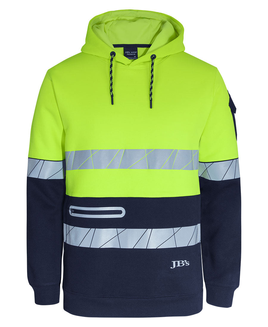 JB's 450g Hi VIs Pull Over Hoodie with Fragmented Tape 6DPFP | Stay warm and visible