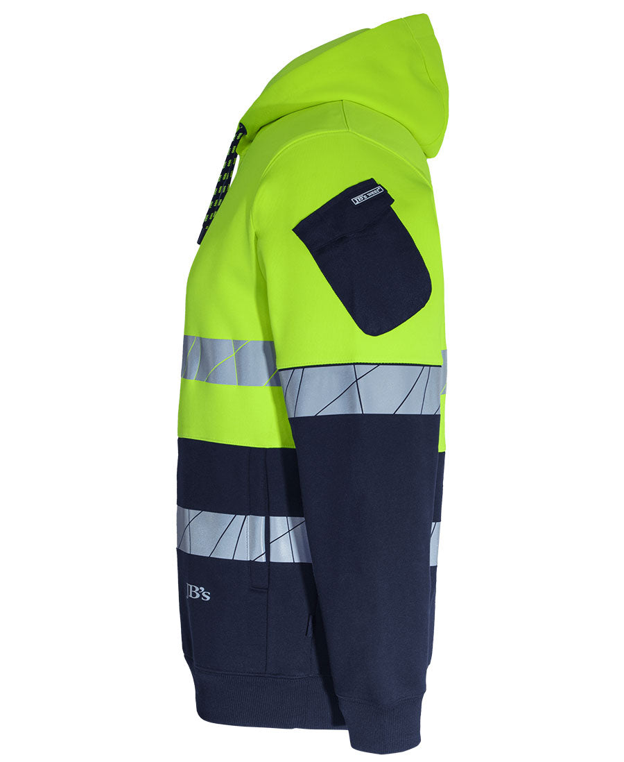 JB's 450g Hi VIs Pull Over Hoodie with Fragmented Tape 6DPFP | Stay warm and visible