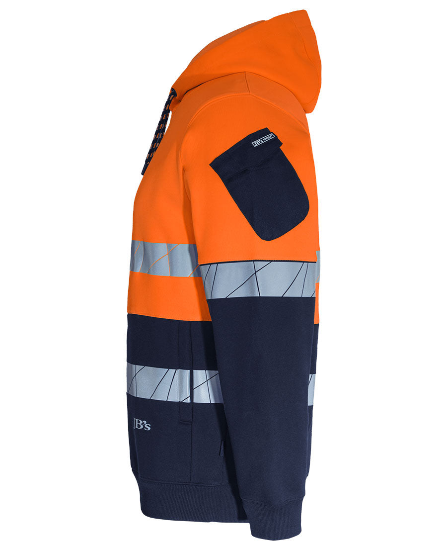 JB's 450g Hi VIs Pull Over Hoodie with Fragmented Tape 6DPFP | Stay warm and visible