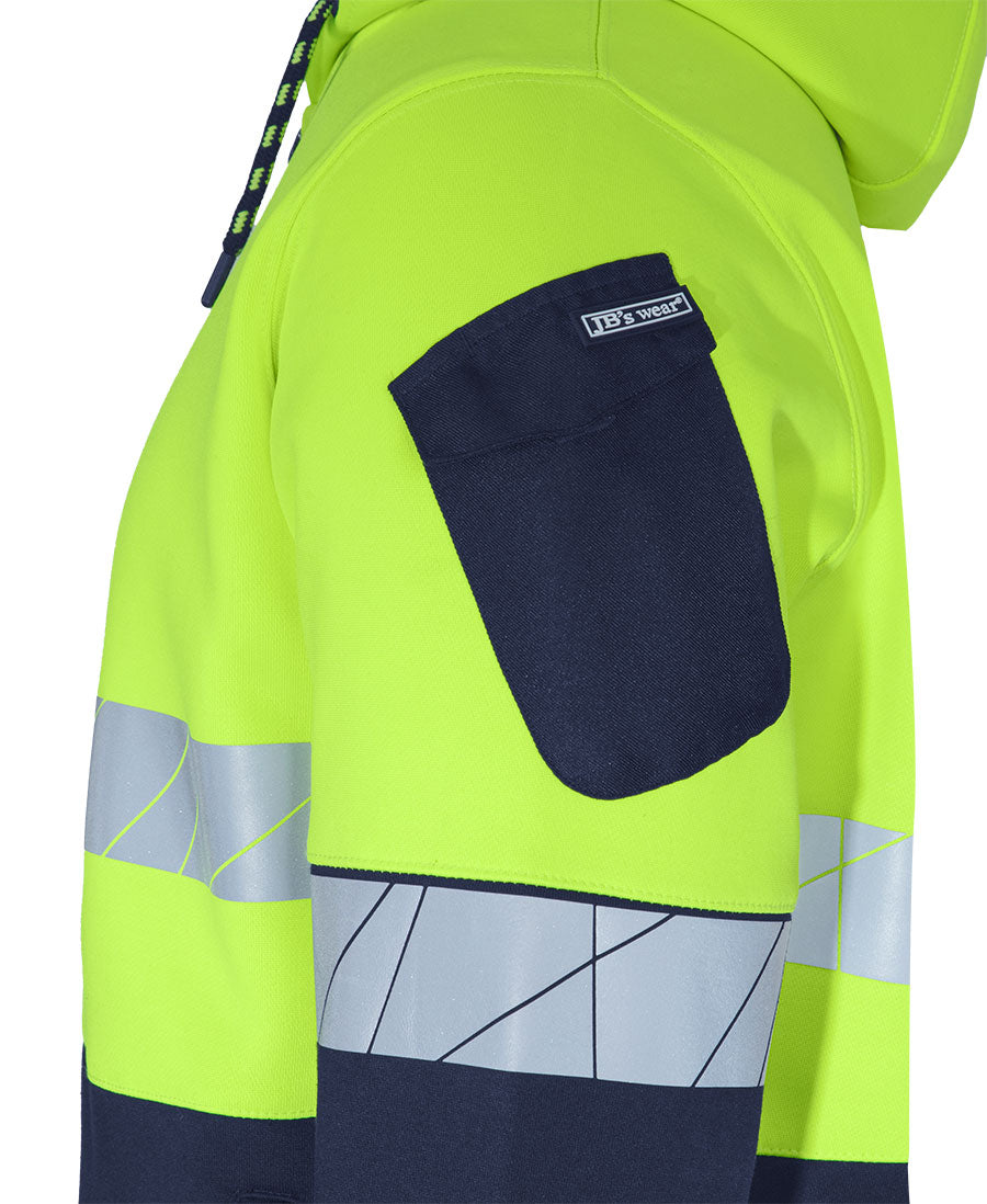 JB's 450g Hi Vis Full Zip Hoodie with Fragmented Tape 6DPFZ | Stay warm and visible