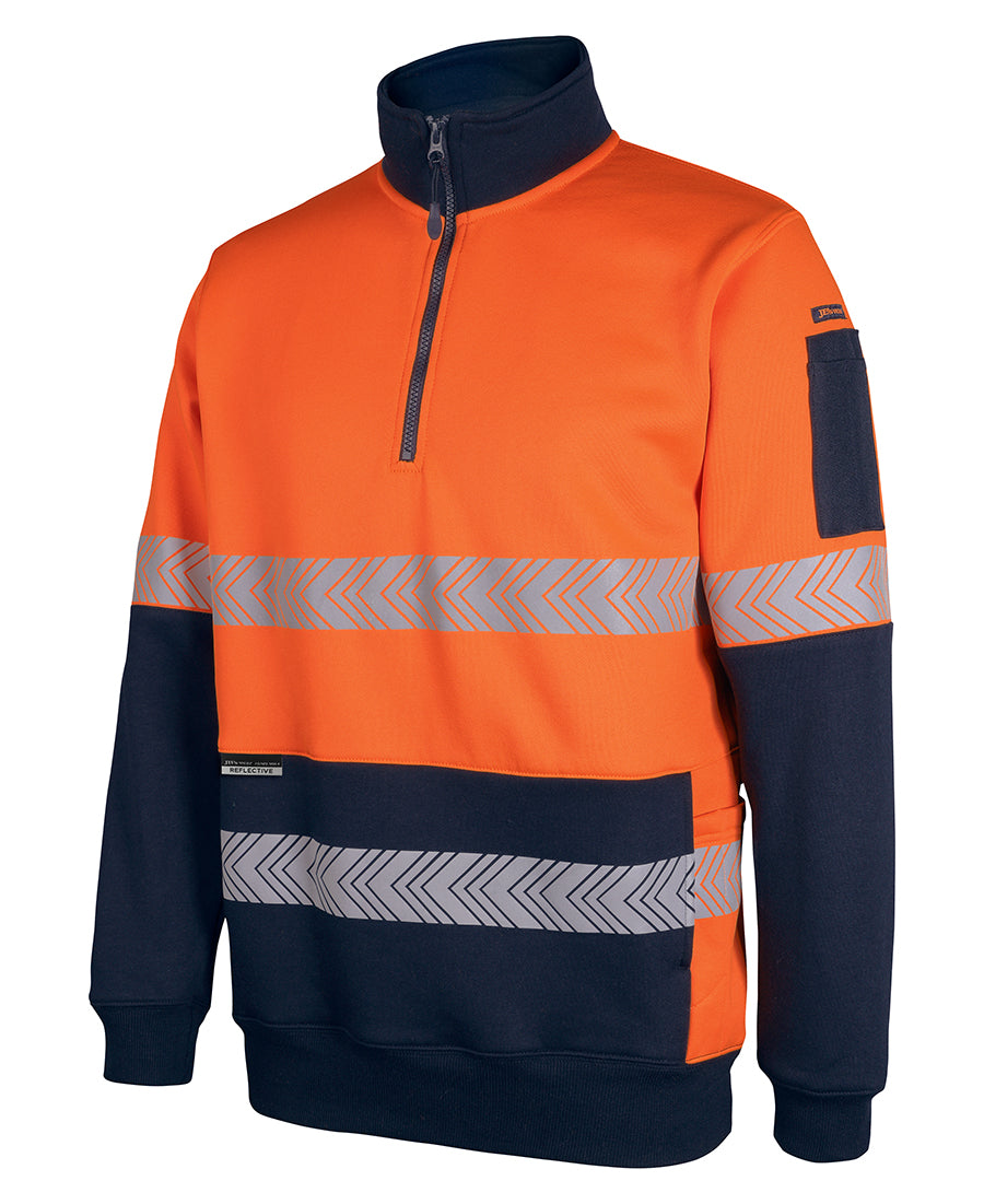 JB's Hi Vis 330g 1/2 Zip Segmented Tape Fleece 6DPS