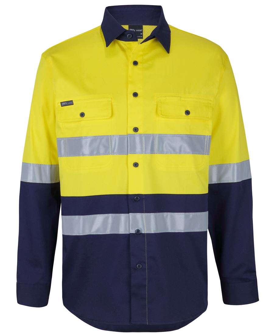 JB's Hi Vis (D+N) L/S Stretch Work Shirt 6DSWL