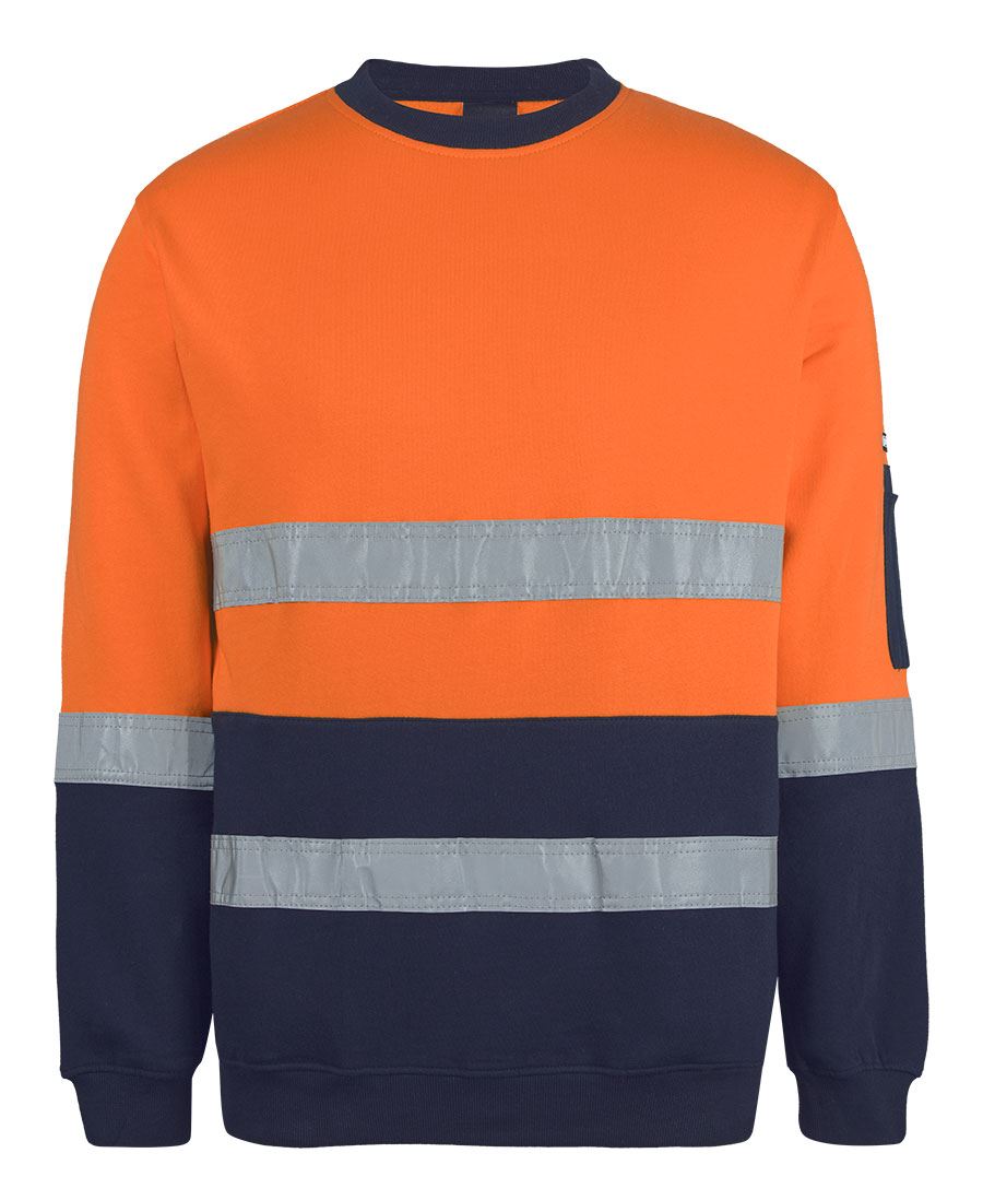 JB's Hi Vis (D+N) 310 Cotton Crew Neck Sweater 6DVCM | 100% Cotton fabric for 100% Comfort