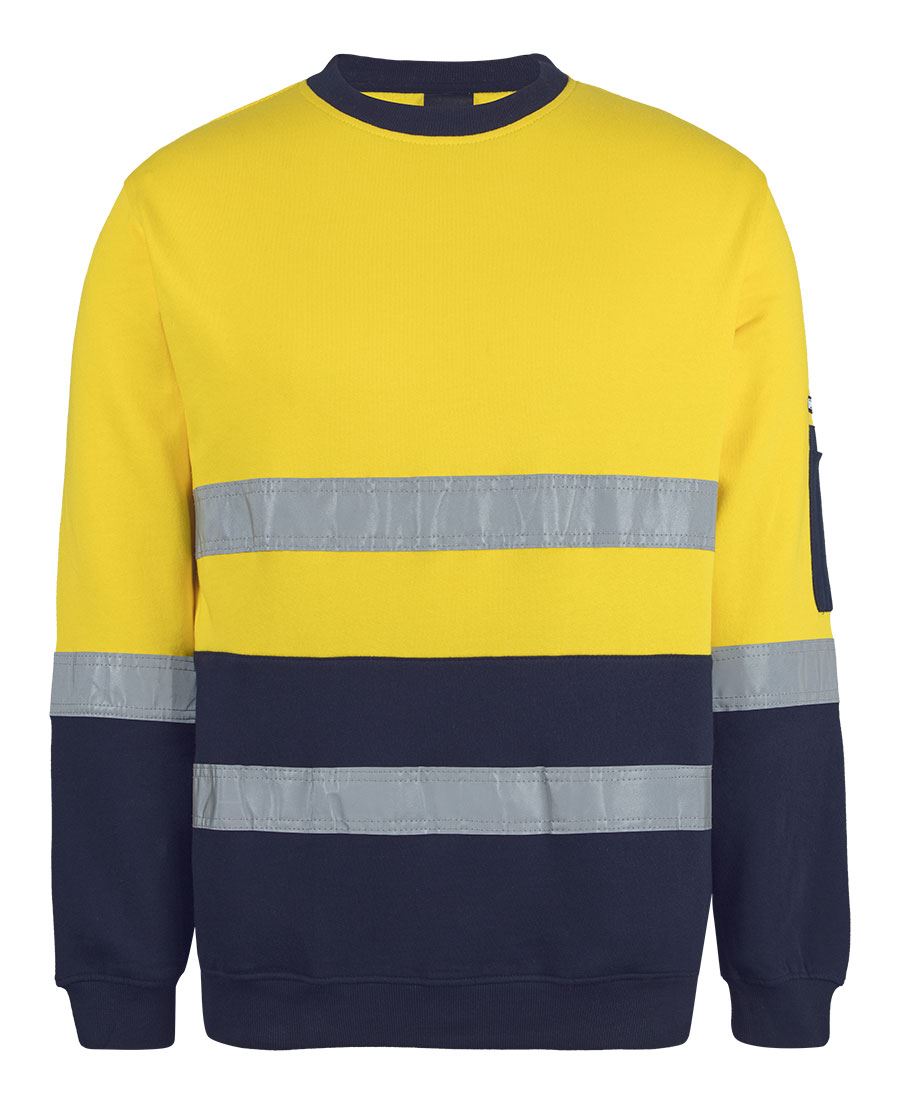 JB's Hi Vis (D+N) 310 Cotton Crew Neck Sweater 6DVCM | 100% Cotton fabric for 100% Comfort