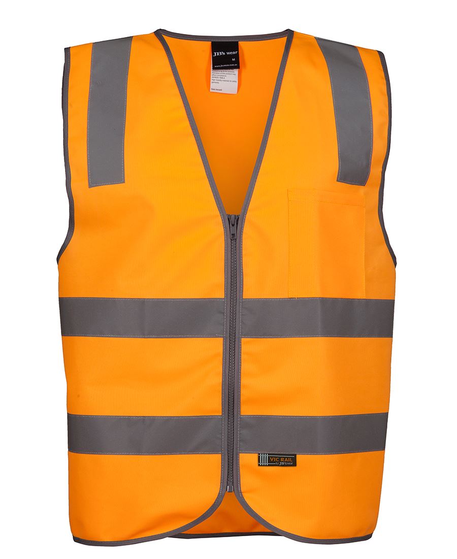 JB's Vic Rail (D+N) Zip Safety Vest 6DVSV | Road safety vest