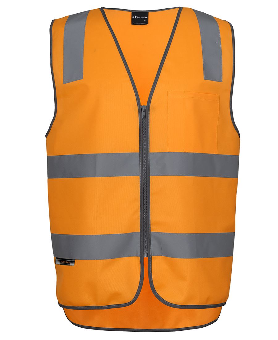JB's Aust. Rail (D+N) Zip Safety Vest 6DVTV | Rail Safety Vest