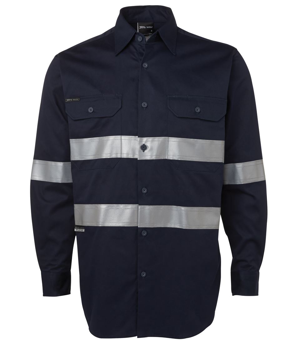 JB's L/S 190G Work Shirt With Reflective Tape 6HDNL | A solid choice