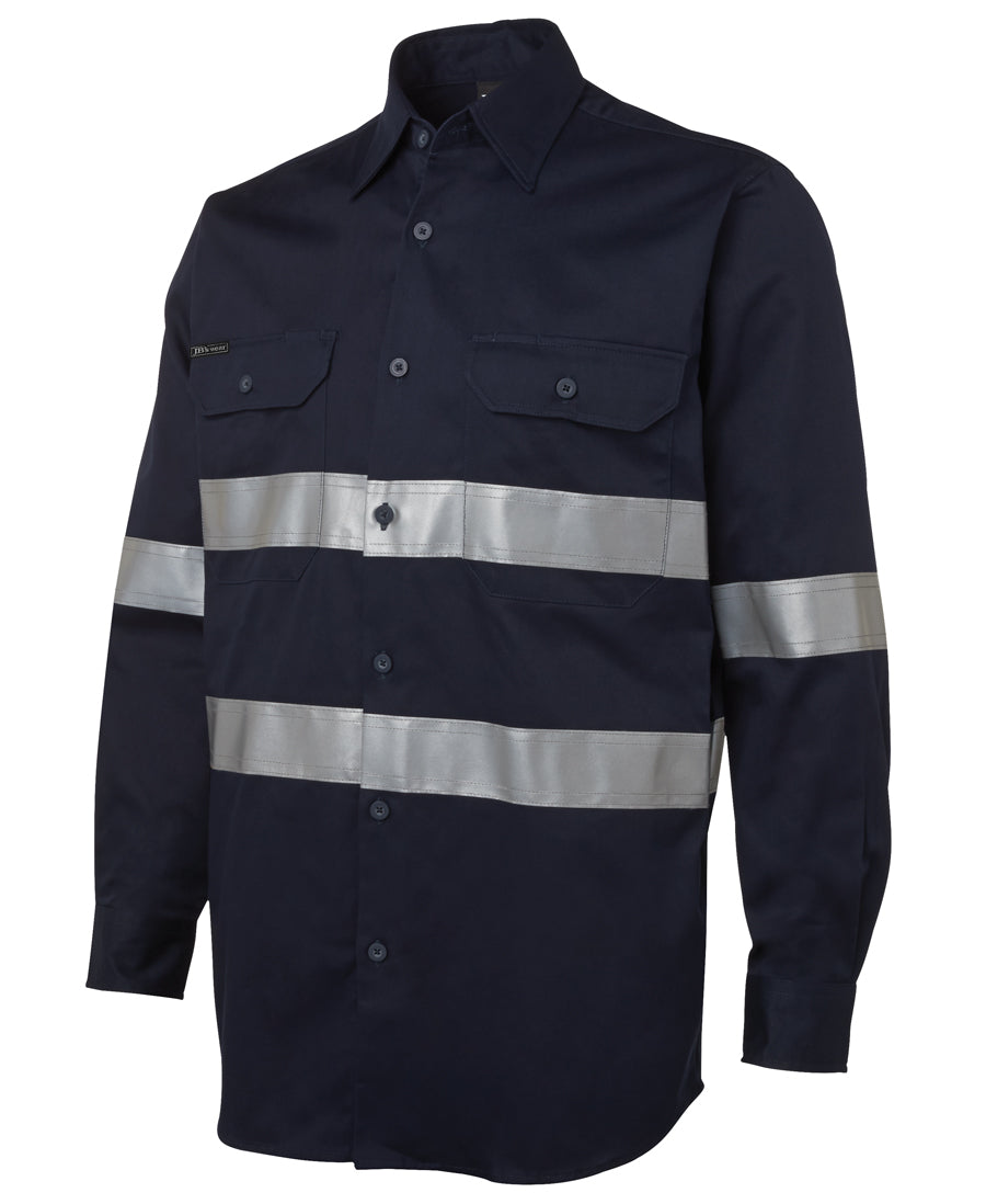 JB's L/S 190G Work Shirt With Reflective Tape 6HDNL | A solid choice