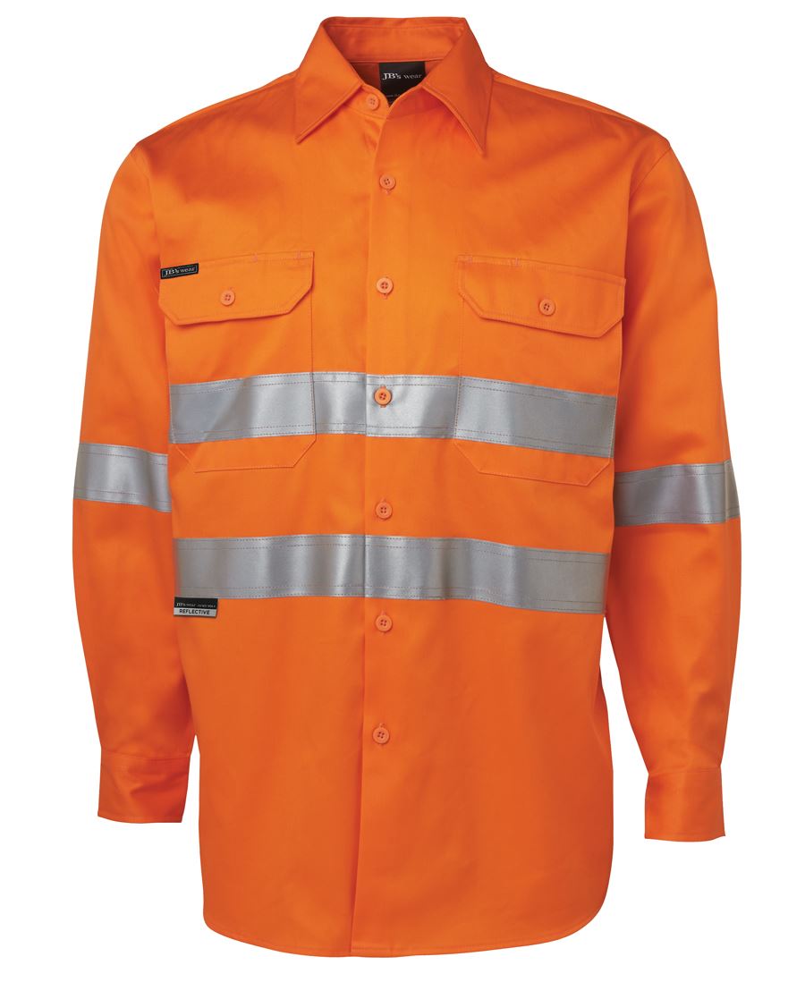 JB's L/S 190G Work Shirt With Reflective Tape 6HDNL | A solid choice