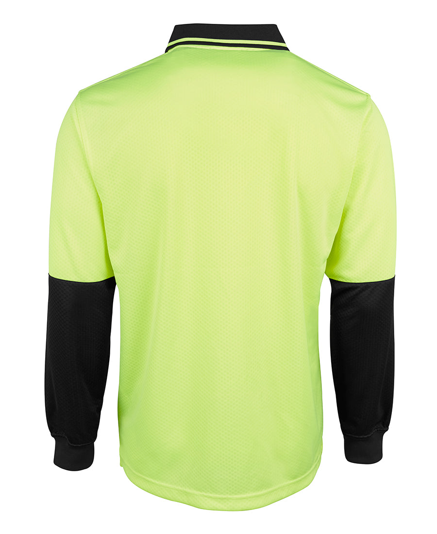 JB's Hi Vis L/S Jacquard Polo 6HJNL | Hi Vis Knit Comfort
