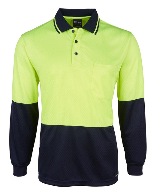 JB's Hi Vis L/S Jacquard Polo 6HJNL | Hi Vis Knit Comfort
