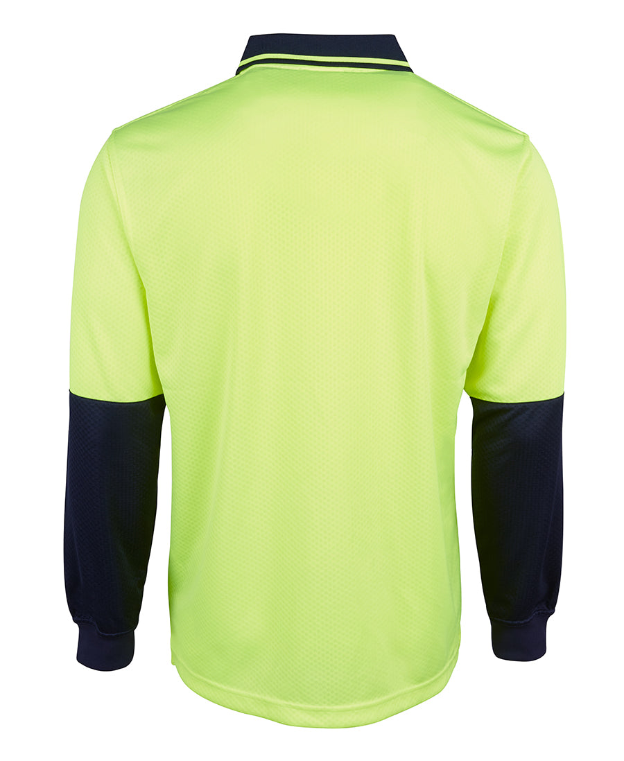 JB's Hi Vis L/S Jacquard Polo 6HJNL | Hi Vis Knit Comfort