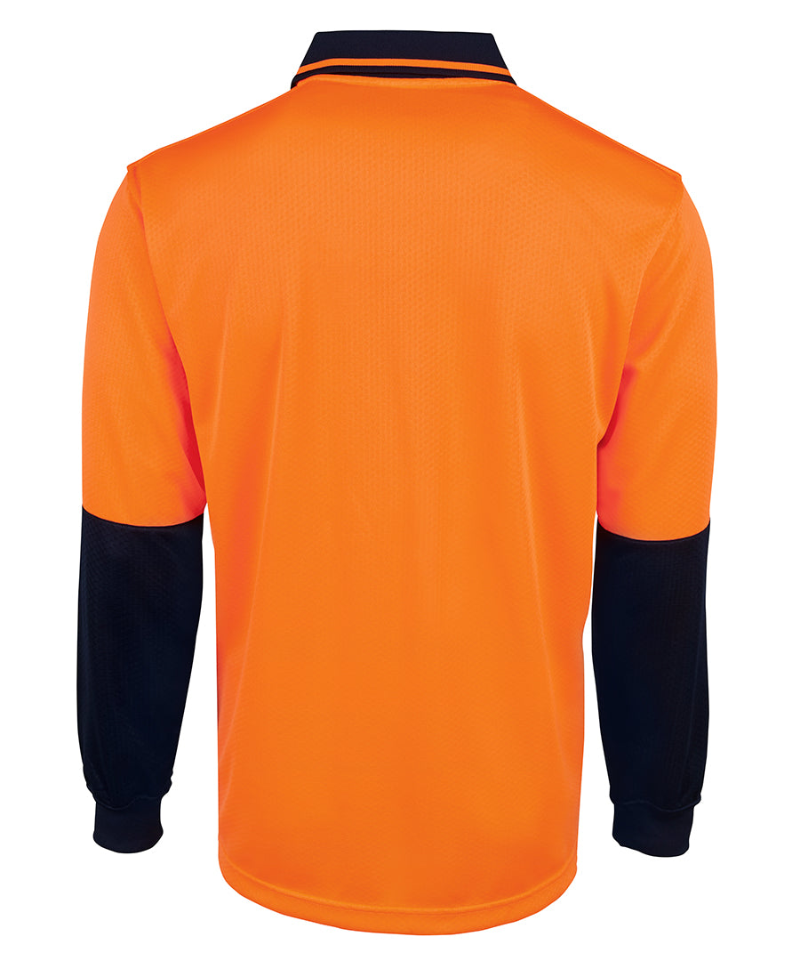 JB's Hi Vis L/S Jacquard Polo 6HJNL | Hi Vis Knit Comfort