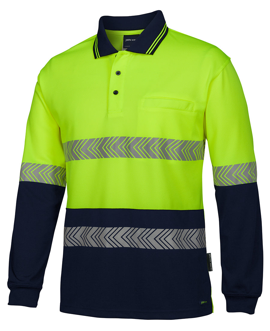 JB's Hi Vis L/S Segmented Tape Polo 6HLST