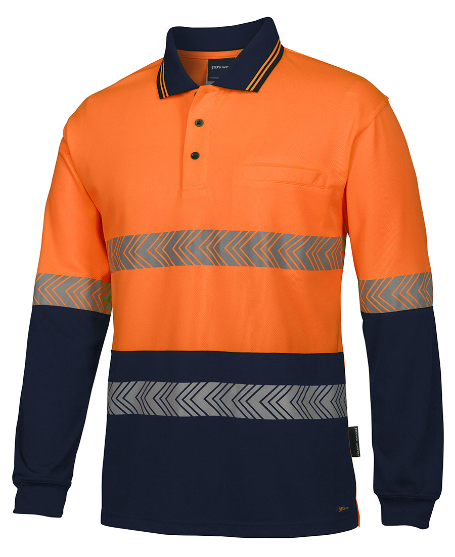JB's Hi Vis L/S Segmented Tape Polo 6HLST