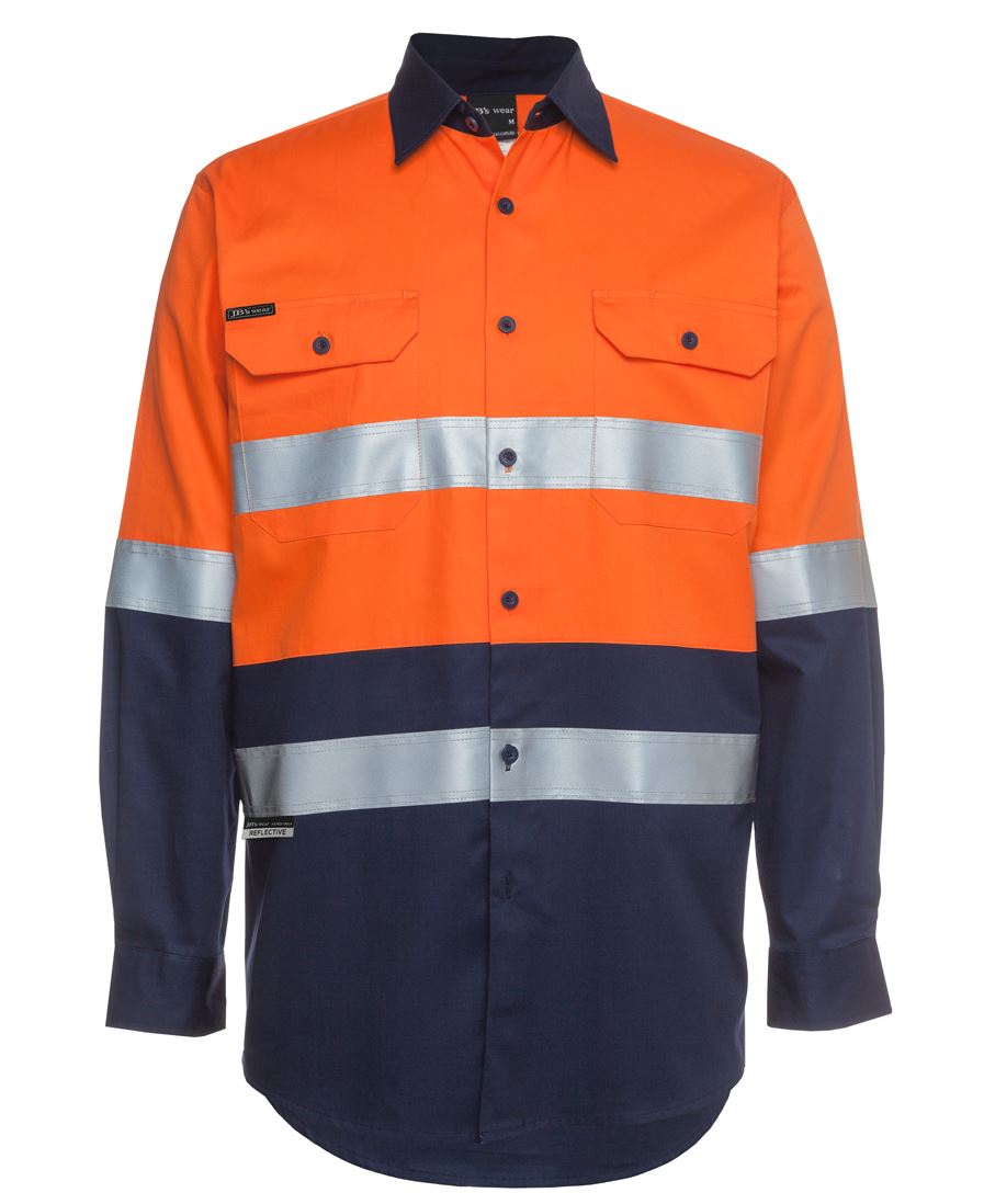 JB's Hi Vis (D+N) L/S 190G Work Shirt 6HLS | Constructed for safety