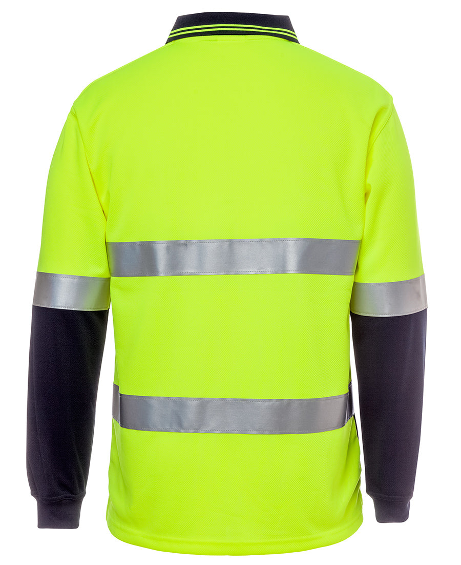 JB's Hi Vis L/S (D+N) Cotton Back Polo 6HMCB | Day and night safety